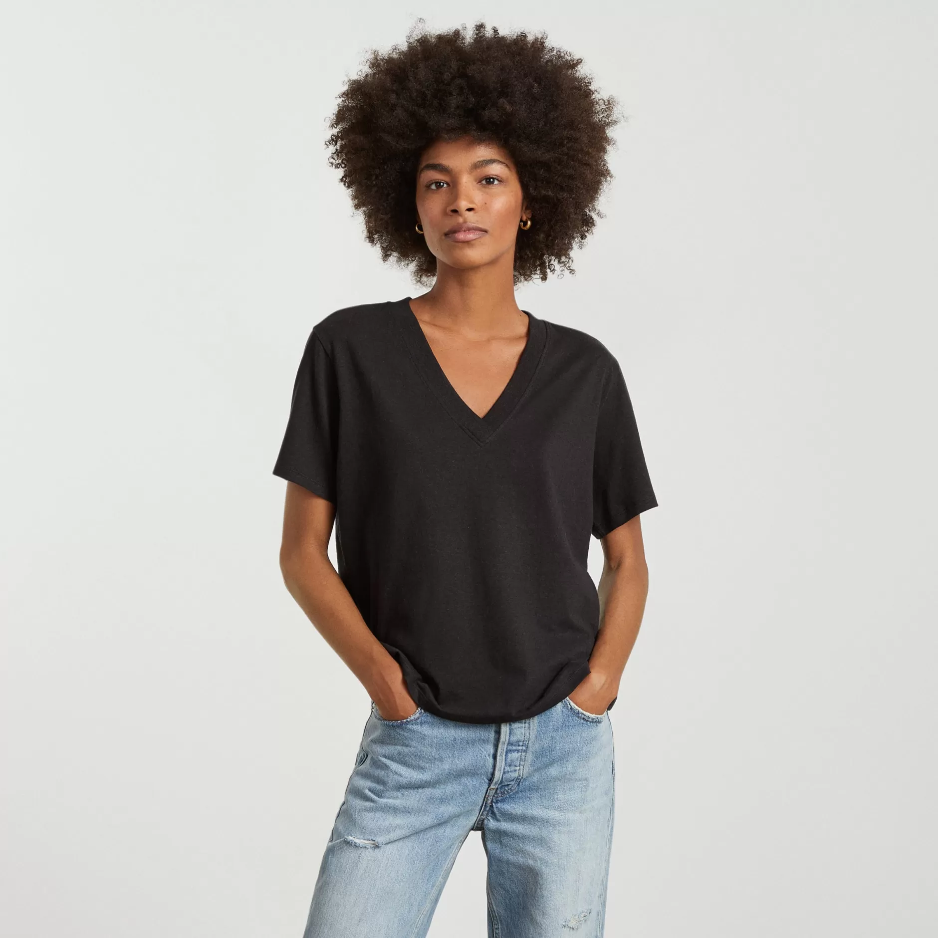 Hot The Vintage V-Neck Hemp Tee Women Tees & Tanks