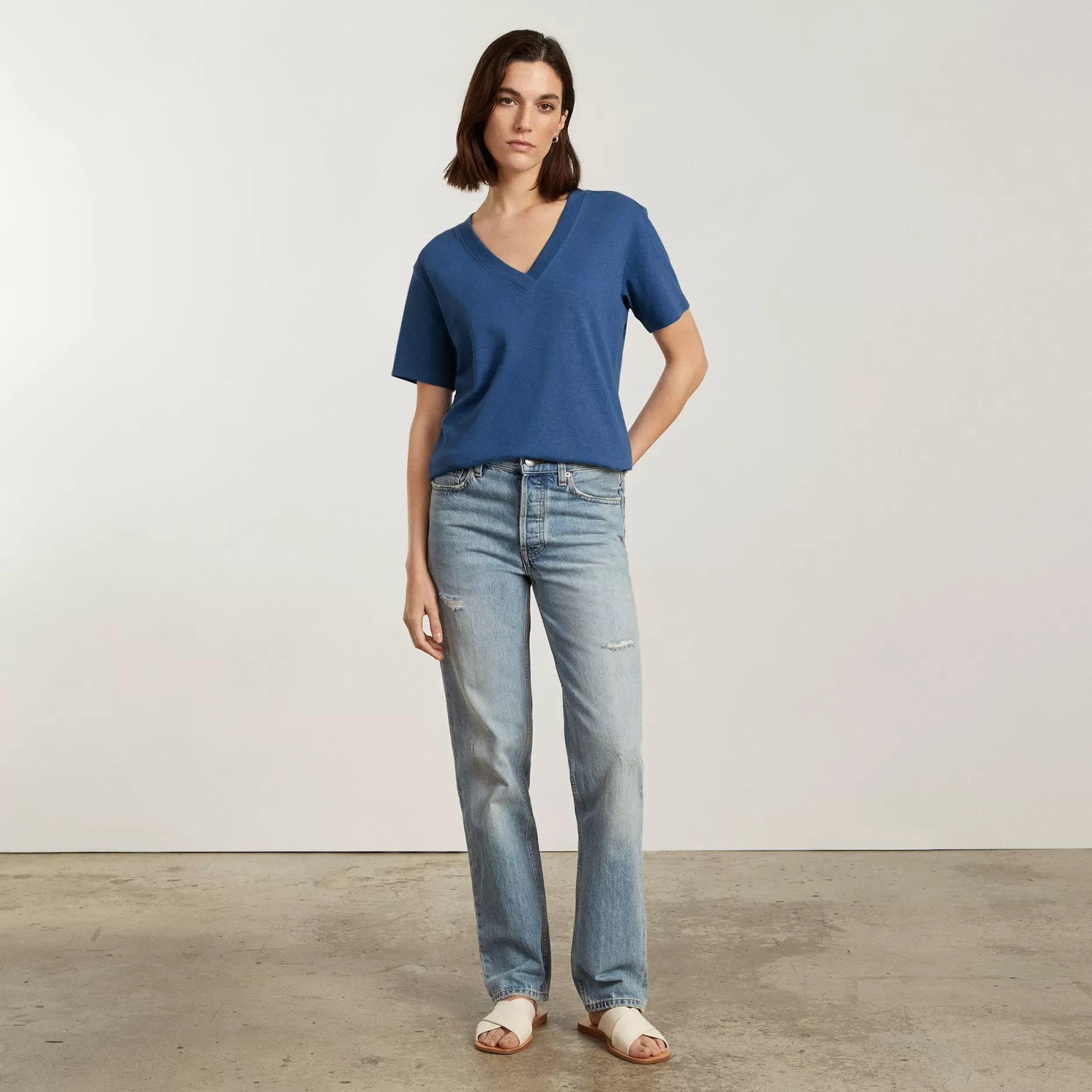 Hot The Vintage V-Neck Hemp Tee Women Tees & Tanks