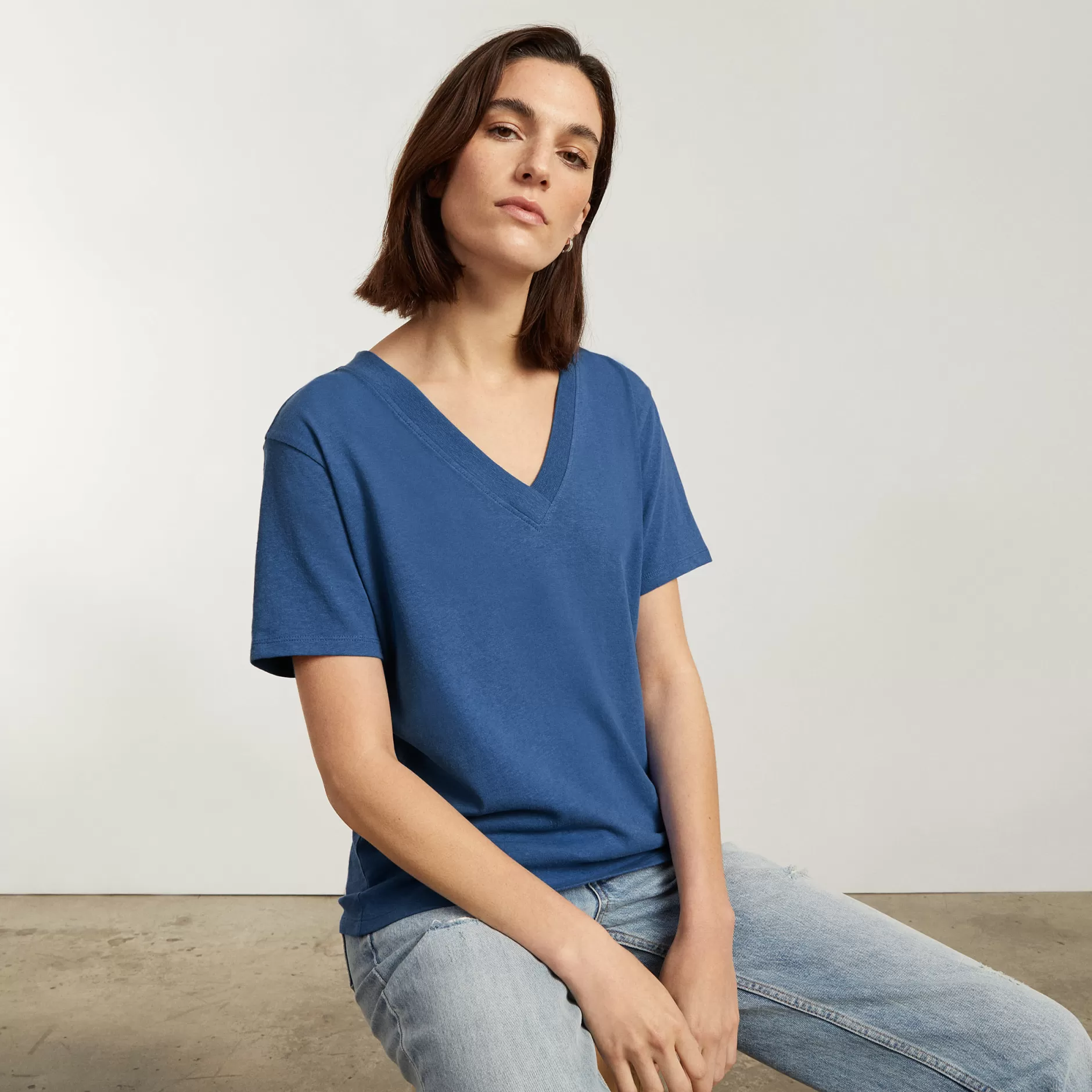 Hot The Vintage V-Neck Hemp Tee Women Tees & Tanks