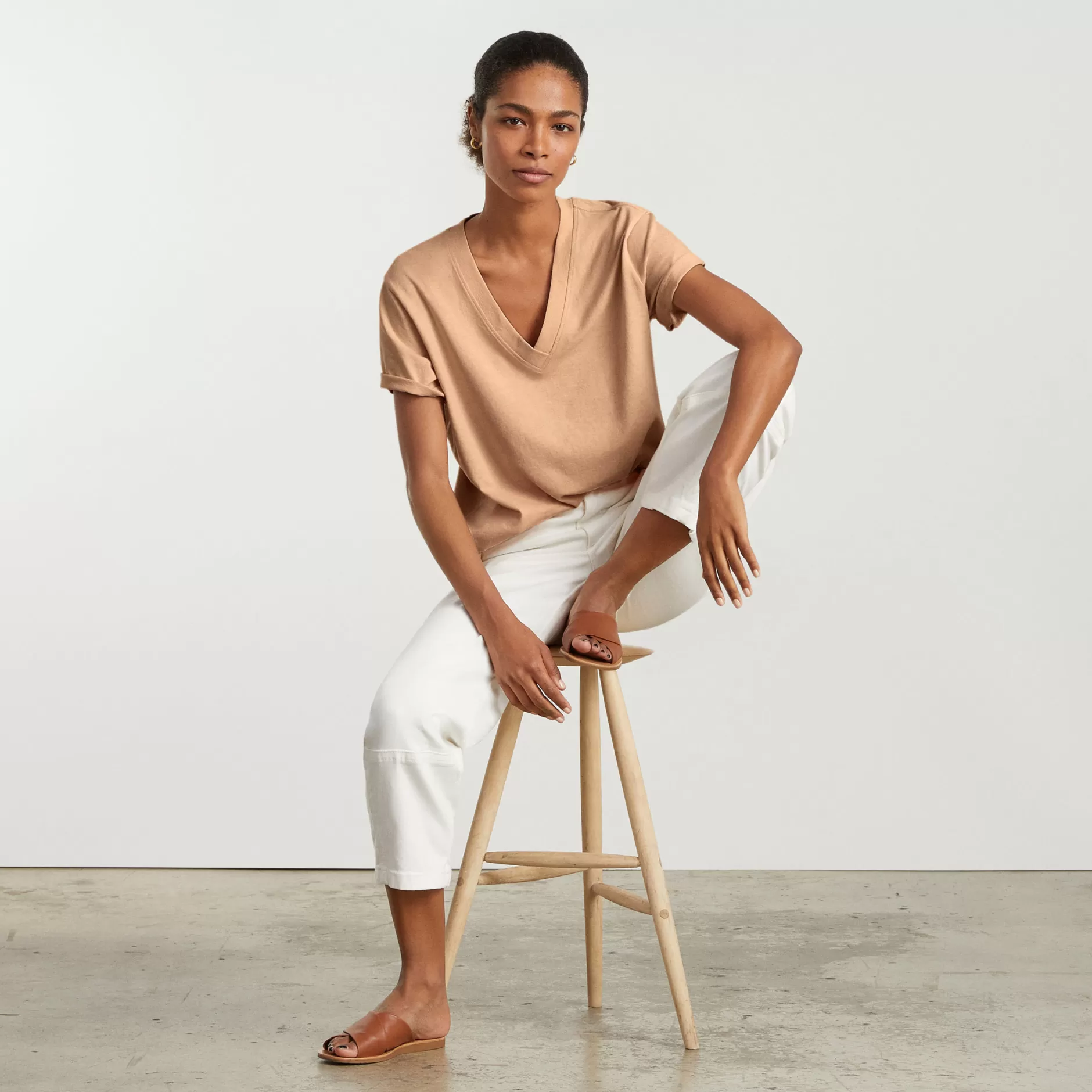 Hot The Vintage V-Neck Hemp Tee Women Tees & Tanks